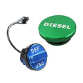 Onseeda Billet Aluminum Blue Diesel Exhaust Fluid Cap,DEF Cap & Green Fuel Cap fit for Dodge Ram Cummins EcoDiesel 1500/2500/3500/4500/5500 2013-2023 Pick-up Truck,Diesel Fuel Cap