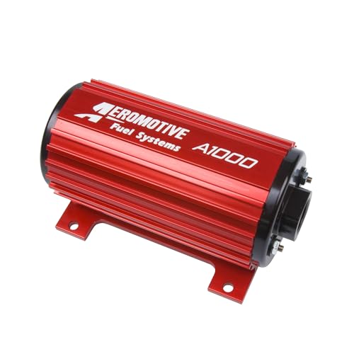 Aeromotive A1000 In-Line Electric Fuel Pump - 12V Inline External Fuel Pump for EFI or Carbureted Gas Powered Car Engines, High Flow Performance, ORB-10 Ports, Supports Up to 1000 HP, Red - 11101