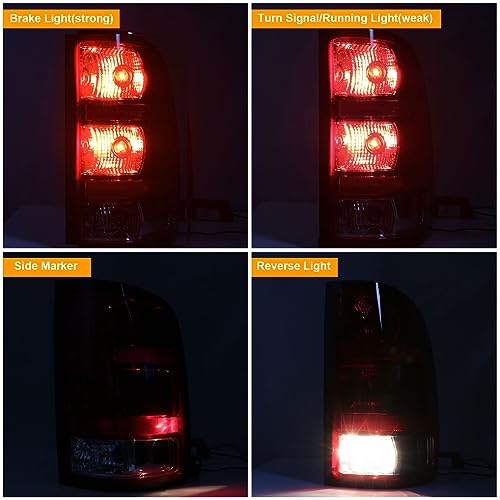 Tail Light Compatible With 2007-2014 GMC Sierra 1500 2500 3500 HD Taillight