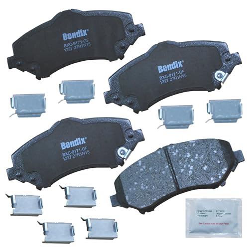 Bendix Priority1 CFC1327 Ceramic Front Brake Pads for select Chrysler Town & Country, Dodge Grand Caravan, Journey, Nitro, Jeep Liberty, Wrangler, Ram C/V, VW Routan (models without Heavy Duty Brakes)