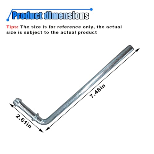 BDZMC 2PCS 7.4 Inch 90° Bend Universal Weld in Exhaust Hanger Rods, Carbon Steel Galvanised Exhaust Pipe Hanger for Exhaust System(90° bend)