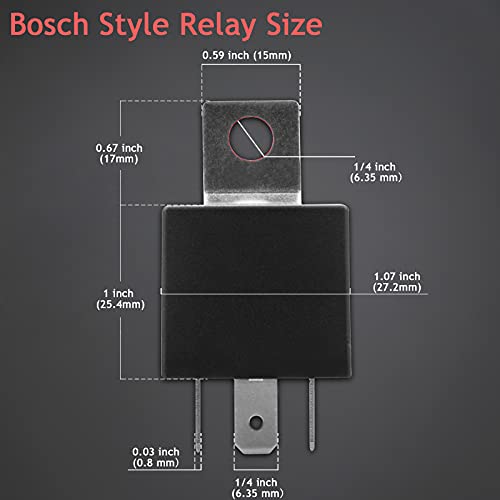 Hamolar 2 Pack 12V 40/30 Amp Car Relay DC 5 Pin SPDT and Harness - Heavy Duty 12 AWG Copper Wires Relays Kit for Automotive Truck Motorcycle Boat