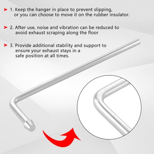 HNeekyr Exhaust Hanger Rods 4 Pcs 9.5" Long 90 Degree Degree Bent Weld On Exhaust Hanger Steel