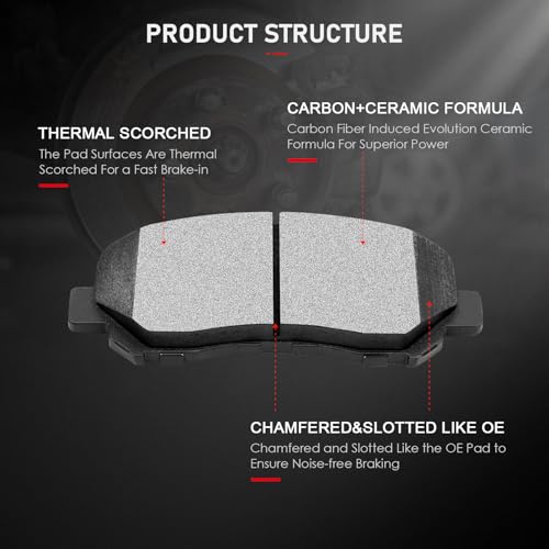 cciyu D1623 D1647 Ceramic Front Rear Brake Pad Set Fit For 2013-2016 For Dodge Dart