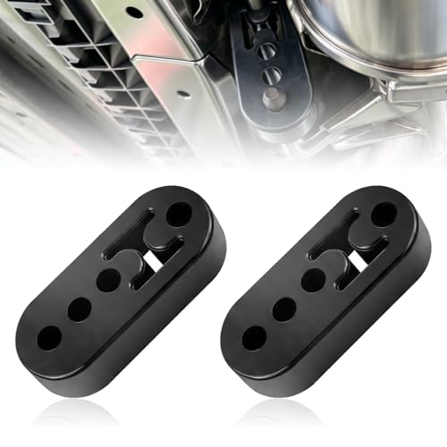 4 Holes Rubber Exhaust Hanger, 0.47in Adjustable Muffler Shock Absorber Insulator Bushing, High Density Weather-Proof Tailpipe Mount Bracket, Universal Damping Hanger Fit for Car Truck Jeep SUV