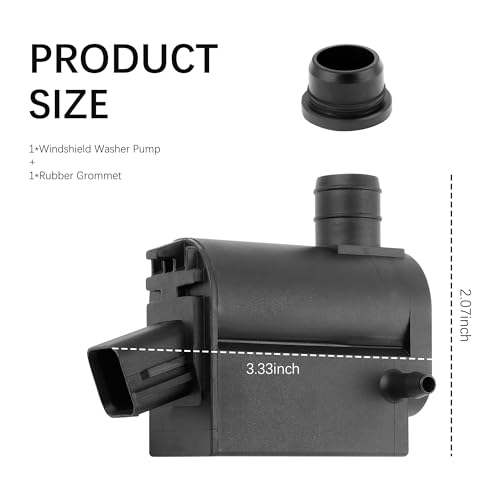 Windshield Washer Pump Replacement OEM#98510-1C100,98510-2K000 with Grommet,Windshield Wiper Pump Compatible with Kia Hyundai,Standard Windshield Washer Fl(for Kia)