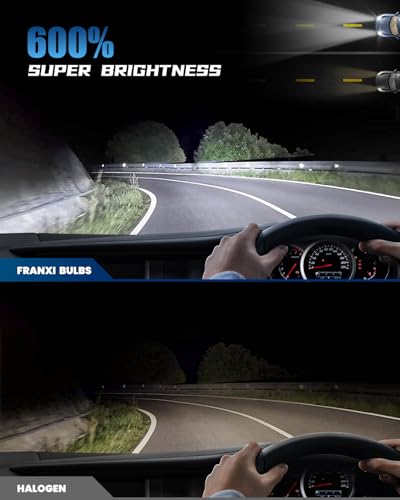 FRANXI 9005/HB3 H11/H8/H9 Light Bulbs Combo Fog Lights, 32000LM Super Bright 6000K Cool White, 1:1 Design with Cooling Fan, Off-Road Light, Plug and Play, Pack of 4