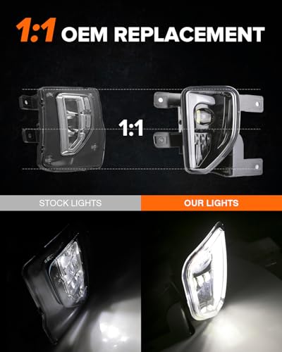 4X4FLSTC LED Fog Lights Assembly Compatible with 2016 2017 2018 Chevy Silverado 1500 models DOT Bumper Driving Lights Fog Lamps Replacement with DRL Halo Black