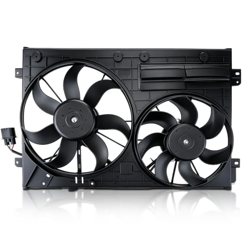 AUTOKAY Radiator Cooling Fan, Radiator Condenser Fan for Volkswagen Jetta Beetle Tiguan Golf for Audi A3 TT 2.0L Diesel 1K0121205AD9B9 1K0959455N 1K0959455DL