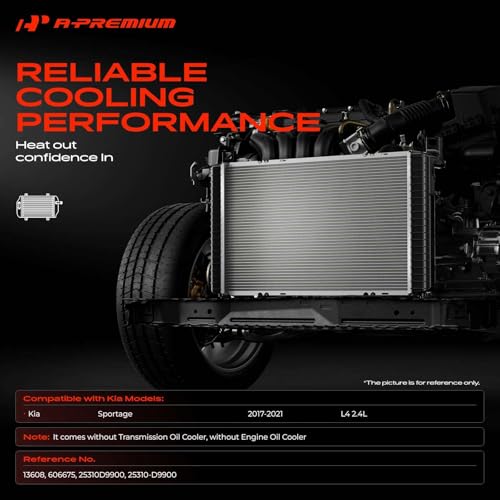 A-Premium Engine Coolant Radiator Assembly Compatible with Kia Sportage 2017 2018 2019 2020 2021 2.4L, AWD, Replace# 25310-D9900