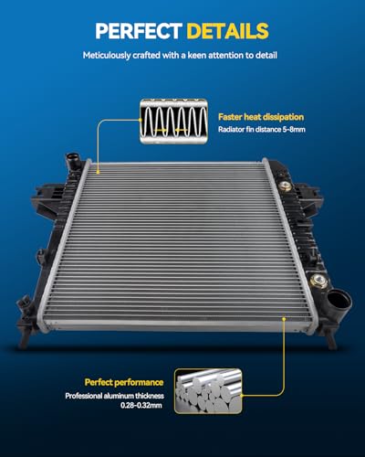 PHILTOP CU2264 Radiator Compatible with 1997,1999-2003 Malibu 1999-2005 Grand Am, Alero 2.4/3.4L 1997-1999 Cutlass (w/Engine Oil Cooler;1-1/4" Core;Enhanced Unit)