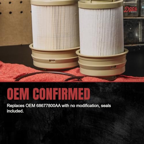 Doc's Diesel 6.7L Cummins Diesel Fuel Filter Water Separator DGF431 for RAM 2500 3500 4500 5500 2025-2026, Includes Seals, Direct Fit Replacement, Replaces OEM 68677800AA