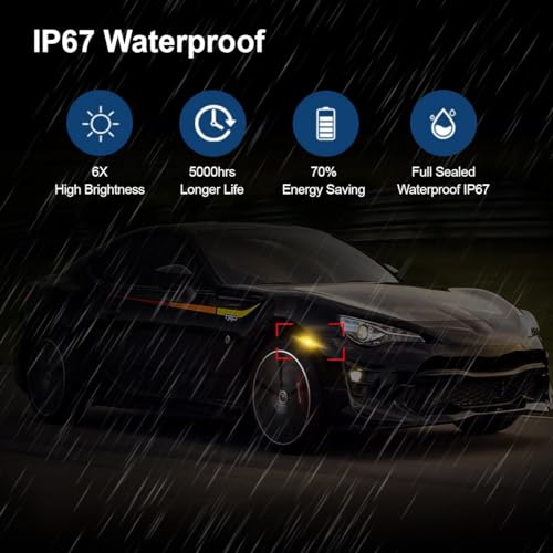 LED Side Marker Lights Lamp for 2013-2021 Subaru BRZ, 2013-2016 Scion FR-S