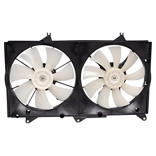 TRQ Radiator Dual Cooling Fan Assembly Compatible with 2004-2006 Lexus ES330 Toyota Camry 2004-2008 Solara LX3115111
