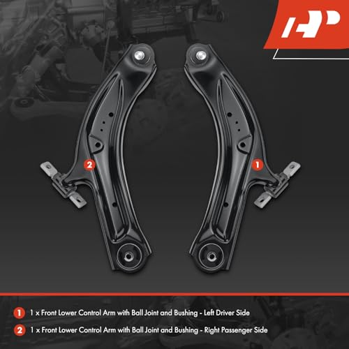 A-Premium 2 x Front Lower Control Arm, with Ball Joint & Bushing, Compatible with Nissan Rogue 2014-2020, Rogue Sport 2017-2022, Qashqai 2017-2023