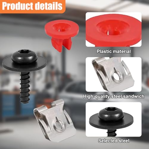 ZIMISI T30 Engine Splash Shield Guard Undertray Cover Screws Bolt Nut Clip Kit, Engine Splash Shield Guard Body Kit for Most Vehicles (30PCS)