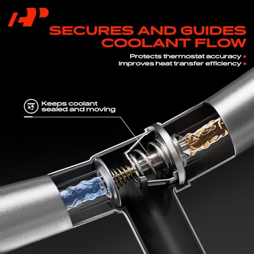 A-Premium Upgraded Aluminum Engine Coolant Thermostat Housing Assembly with Sensor & O-ring Compatible with Chevy Cruze 11-16, Sonic 12-20, Trax 13-21 & Buick Encore 13-21, 1.4L, Replace# 55565336