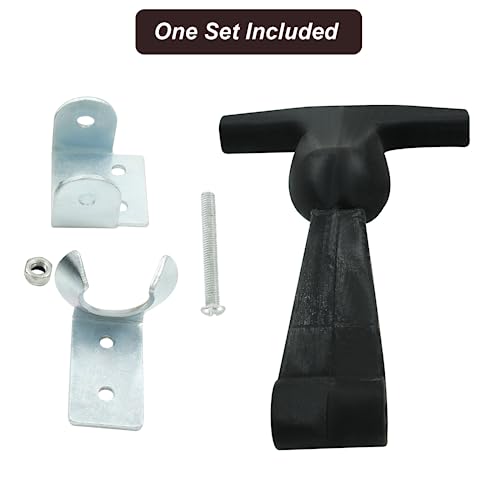 Biaungdo 2 Pcs Rubber Flexible Hood Catch, Black T-Handle Draw Latches