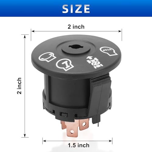 Lawn Mower Ignition Switch 4 Position with Key 7 terminals Compatible with Husqvarna AYP Craftsman Poulan Sears Lawn Mower Rider Replace# 193350 532193350