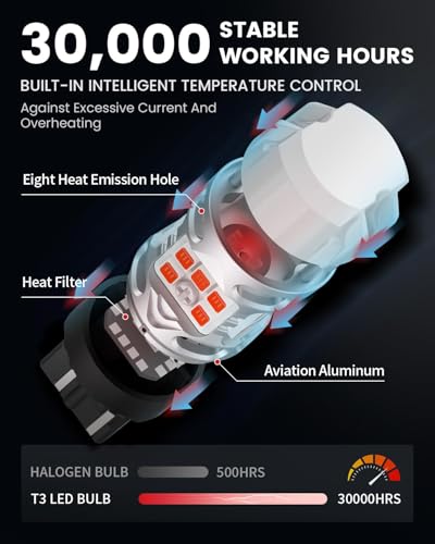 LASFIT 7440 LED Bulb Anti Hyper Flash Canbus 7443 Front or Rear Turn Signal Light 7444na 7441 7444 7440NA W21W WY21W Bulbs No Load Resistor Need, Upgraded Amber (Pack of 2)