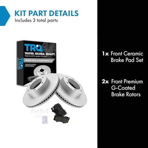TRQ Brake Pad and Rotor Kit for 2001-2007 Toyota Sequoia