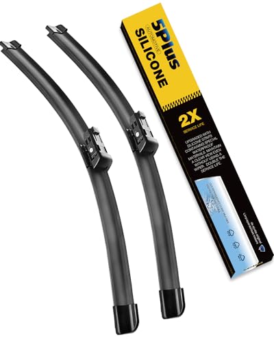 5 PLUS® Silicone Windshield Wipers 26 and 19 Inch Replacement For TESLA Model 3 2025 2024 2023-2017 Model Y 2025 2024 2023-2020 Automotive Replacement Windshield Wiper Blades With Water Repellent.