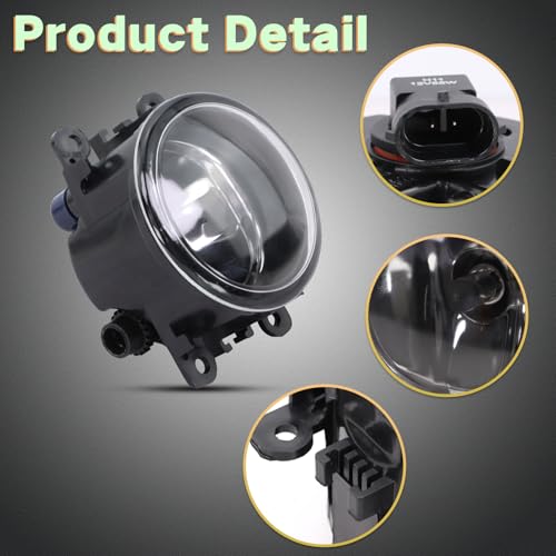 Lqito Fog Lights With Bulbs Fits 2011-2015 Explorer，2013-2016 Fusion，2008-2014 Focus,2012-2015 CRV，2015-2017 Fit,2012-2017 Pilot,Fits Nissan Subaru Lincoln Replace#4F9Z-15200-AA（2 PCS）