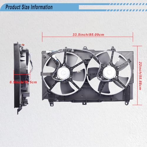 Gjhch Radiator Cooling Fan Compatible with 2003-2007 350Z 03-07 G35