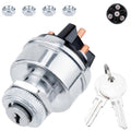 Ignition Switch with Key, Universal Ignition Key Switch, 12V 4 Position Starter Key Ignition Switch, Fits Most Car, Truck, Tractor, Trailer, Forklift, and More, Acc/Off/IGN/Start 4 Terminal