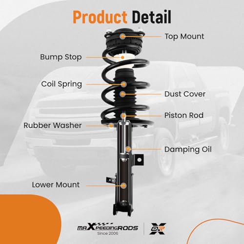 maXpeedingrods 2Pc Front Strut for Dodge Journey 2009-2019 3.5L / 3.6L V6, 172510 172509 Shock Absorber Strut w/Coil Spring Assembly