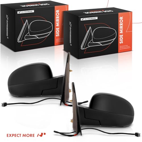 A-Premium Pair (2) Side View Mirror - Compatible with Chevy & GMC -Silverado 1500 2500 3500 HD, Avalanche, Suburban, Tahoe, Sierra, Yukon - Power Heated Manual Folding Driver and Passenger Side Mirror