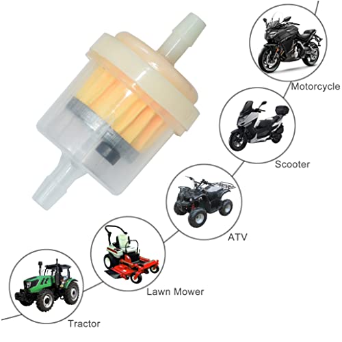 Universal Gas Inline Fuel Filters with Magnet 3/16 Inch (Pack of 10)