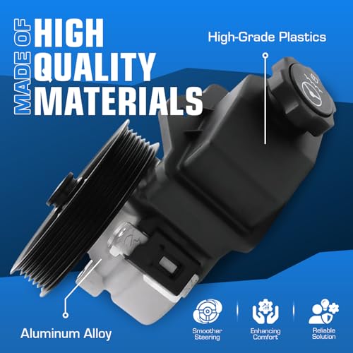 Power Steering Pump with Pulley Replacement For Compatible with 2006-2011 Chevy Impala, 2006-2007 Chevy Monte Carlo Power Assist Pump Replace # 20-69989