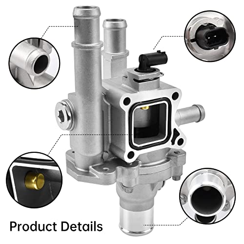 EVIL ENERGY Engine Coolant Thermostat Housing, Aluminum Thermostats Kit Compatible with 2011-2016 Chevrolet Cruze 1.8L,2012-2018 Chevrolet Sonic 1.8L 1.6L,2013-2018 Chevy Trax 1.8L, 25192228, 902-033