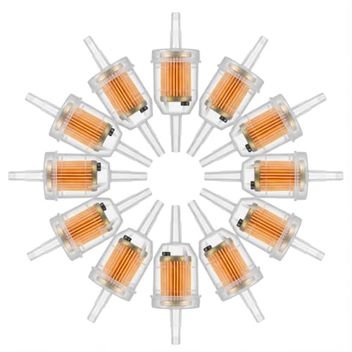 CocoMocart 10 Pack 1/4 Inch Inline Fuel Filter for Kawasaki Briggs & Stratton Kohler Engines - Universal Replacement Gasoline Filters with Magnet 1/4" and 5/16" For John Deere