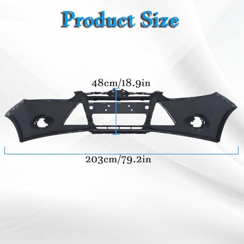 SEBLAFF Front Bumper Cover Primed Replacement for 2012 2013 2014 Focus Sedan Hatchback 4-Door