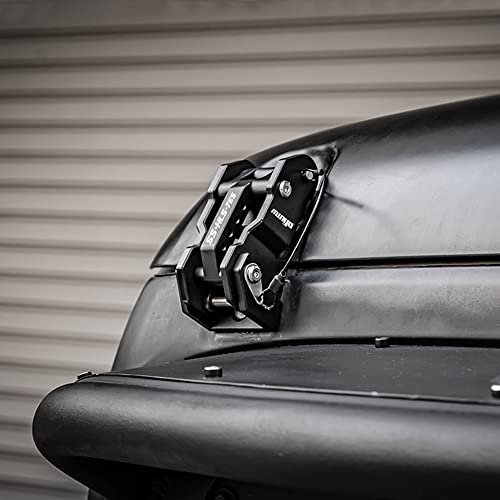 MWNYO Hood Latches Aluminum Hood Catch Replacement for Jeep Wrangler JK/JKU 2007-2017, JL/JLU 2018+ & Jeep Gladiator 2020+ with Painted, Patented Design (Black,1 Pair)