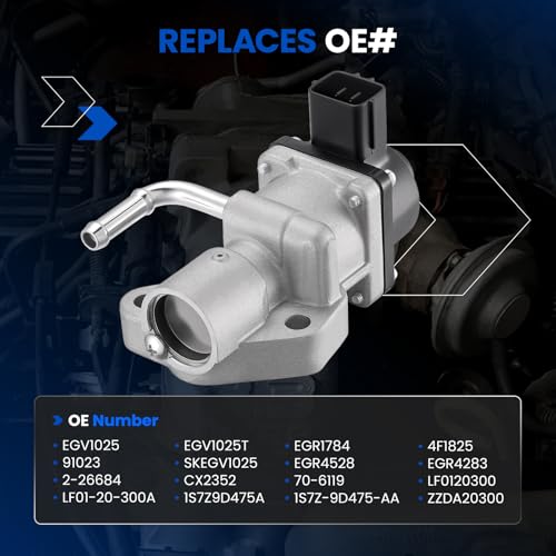 SYKRSS EGR Valve EGV1025 Compatible with Ford Escape/Fusion 2.3L/2.5L 2005-2016 | Replaces Motorcraft 1S7Z-9D475-AA, 91023 | Compatible with Mazda 3/6 & Mariner