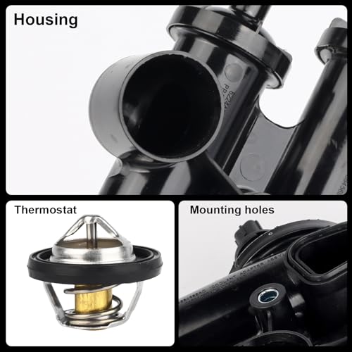 GZGN Thermostat Housing Assembly W/Sensor 68003582AB - Compatible with Dodge, Jeep - Journey 09-20, Avenger 09-14, Compass Patriot 07-17, Caliber, Sebring, 200 - DOHC 4Cyl 2.4L 2.0L