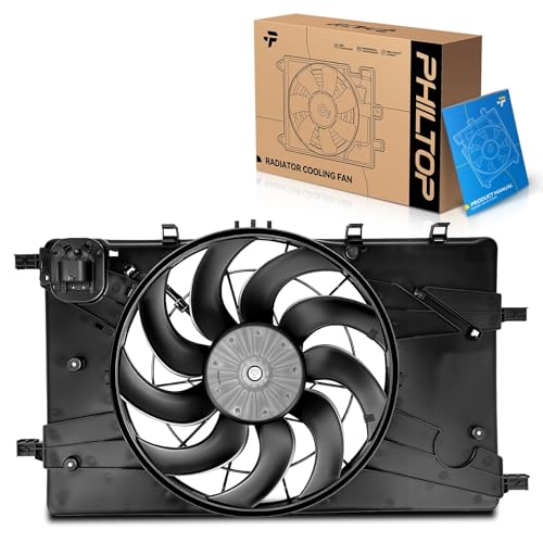 PHILTOP 620658 Radiator Cooling Fan Assembly, Compatible with 2011-2015 Cruze 1.4/1.8L, 2012-2017 Verano 2.4L, 2016 Cruze Limited, Replace # 13368577, 13360891, 13267634, 13335183, 620658, 13360890
