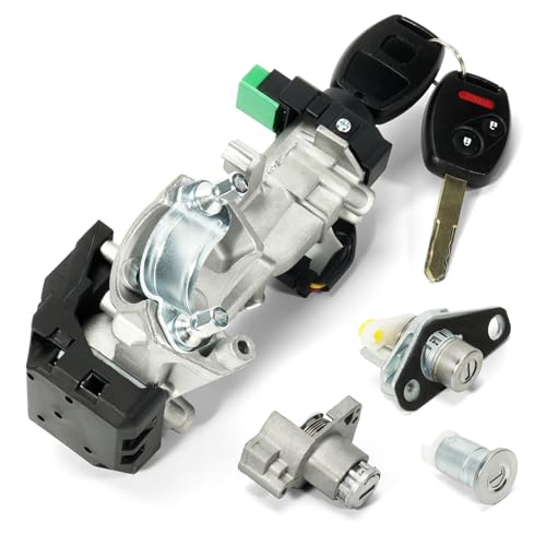 Aumzong 06350-SAA-G30 Ignition Switch Lock Cylinder Assembly with 2 Remote Keys 46 Electronic Chips Compatible with Honda Civic 2006 2007 2008 2009 2010 2011 Replacement# 35100-SDA-A71