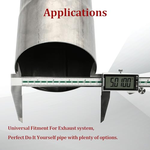 BIGREAT 409 Steel 5'' Inch OD Straight Exhaust Pipe Mandrel Tubing Pipe 48" / 4 Ft Long Custom Fitment For Exhaust System