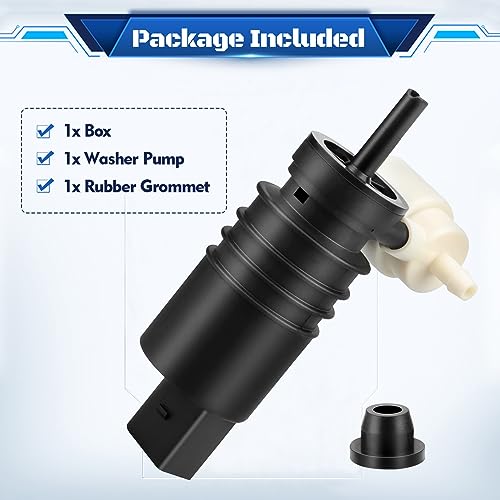 HHCSOP Windshield Washer Pump w/Grommet, Windshield Washer Motor Replacement for Jeep Dodge Chrysler Volkswagen Audi BMW Chevrolet Ford