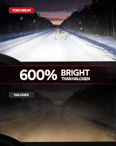 Torchbeam H11/H16/H8 LED Fog Light Bulb, 12000 Lumen Upgrade,600% Brightness H11 LED Fog Lights, 1:1 Replacement For Cars,Trucks,and SUVs,3-Minute Quick Installation,Pack of 2