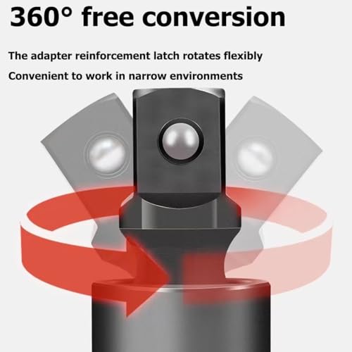 2 Pcs 1/2"Drivers Universal Joint Swivel Socket Adapter Set, Impact Universal Joint，U-Joint Drive Impact Grad Wobble Socket Wrench Set，Full Impact Grade