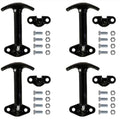Buyers Products WJ96WCB4 Spring Loaded 90 Degree Hood Catch Kit, Black Enamel Finish, Carbon Steel Latch with Keeper - Includes Hardware, Heavy Duty Truck Trailer Latch System, 4 Pack