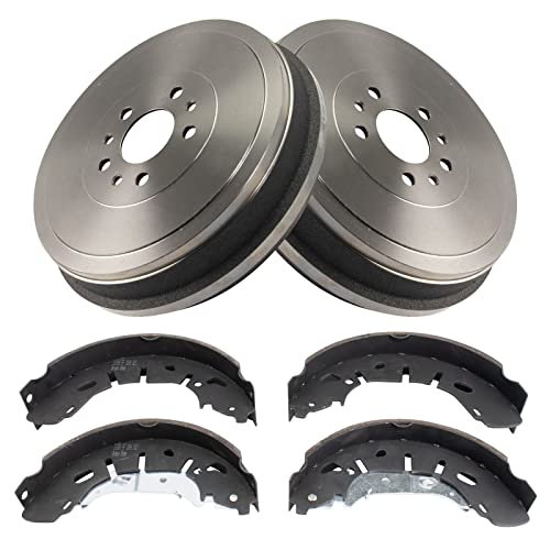 TRQ Rear Brake Shoe & Drum Kit Compatible with 2015-2021 Ram ProMaster City