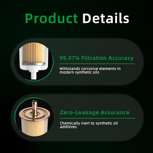 Riyhch 10 Pcs 3/8" Universal Inline Fuel Filters for Cars Industrial Tractors Trucks Motorcycles RV's Gas Powered Engine