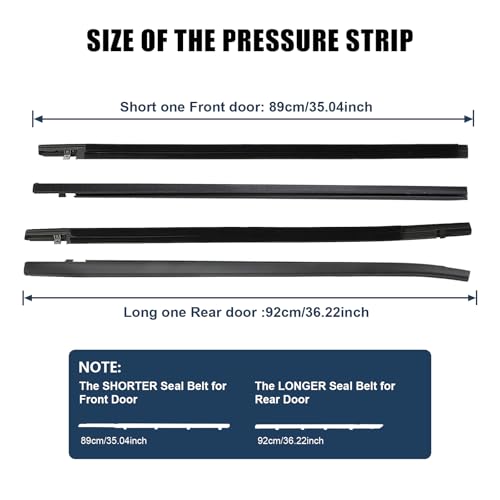 ItranMc Car Window Weather Stripping Molding Trim Belt,Compatible with Honda Civic 2016-2021 4-Door Sedan, Replace#72450-TEA-T01 72410-TEA-T01 72950-TEA-T01 72910-TEA-T01
