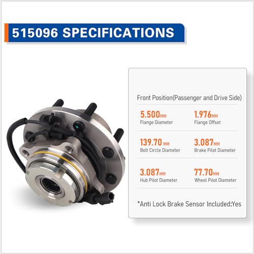 MACEL 515096 Front Wheel Hub Bearing Assembly